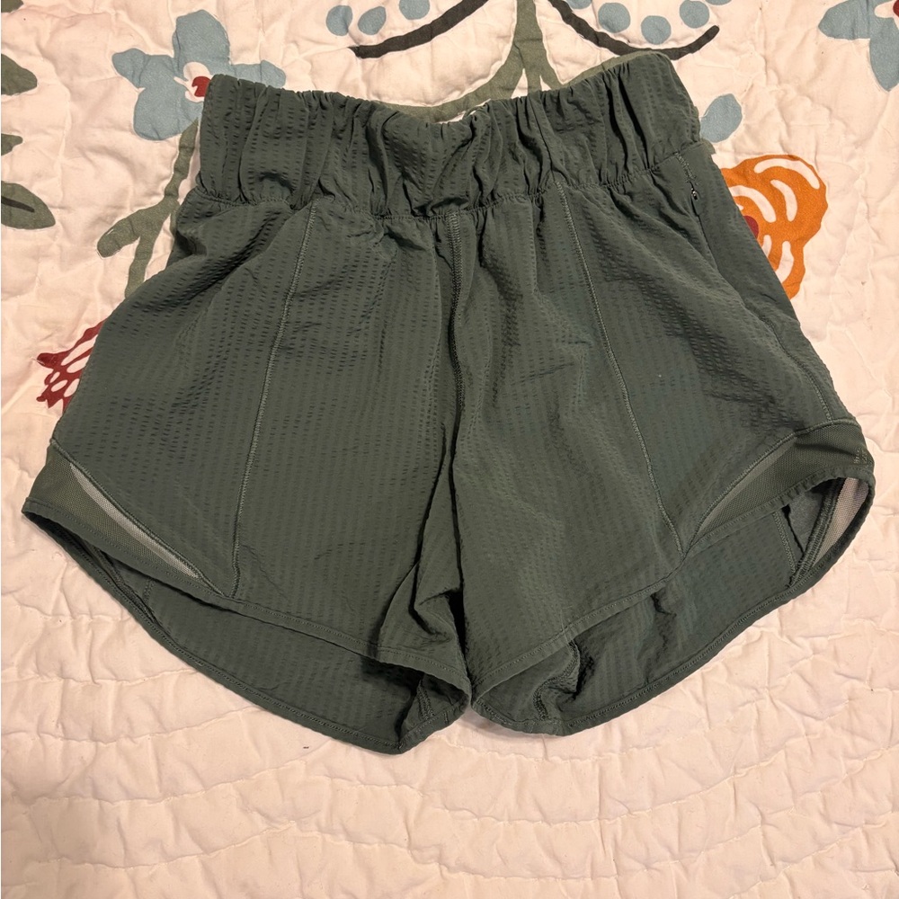 Lululemon Athletica Dark Green Athletic Shorts